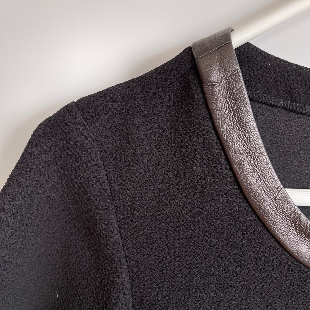 Madewell Leather‎ Trim neckline Dress Sz Small - Picture 4 of 8
